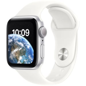 APPLE Watch SE 22 GPS 40mm Silver Aluminium Case with White Sport Band - Regular