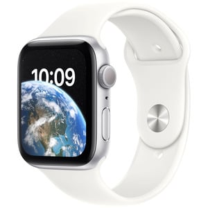 APPLE Watch SE 22 GPS 44mm Silver Aluminium Case with White Sport Band - Regular