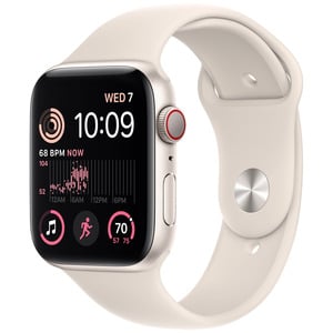 APPLE Watch SE 22 GPS + Cellular 44mm Starlight Aluminium Case with Starlight Sport Band - Regular