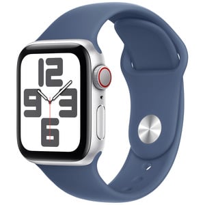 APPLE Watch SE GPS + Cellular 40mm Botier en aluminium argent , Bracelet Sport denim - M/L