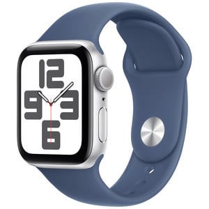 APPLE Watch SE GPS 40mm Silver Aluminium Case with Denim Sport Band - M/L