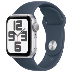 APPLE  Watch SE 2023 GPS 40mm Silver Aluminium Case with Storm Blue Sport Band - S/M