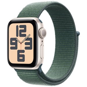 APPLE Watch SE GPS 40mm Starlight Aluminium Case , Boucle Sport vert lacustre