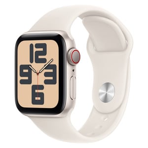 APPLE Watch SE GPS + Cellular 40mm Starlight Aluminium Case , Bracelet Sport lumire stellaire - M/L