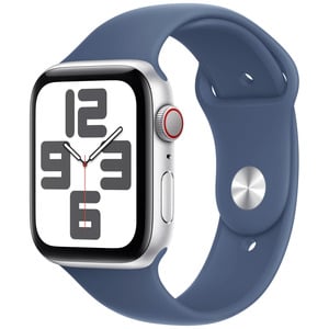 APPLE Watch SE GPS + Cellular 44mm Botier en aluminium argent , Bracelet Sport denim - S/M