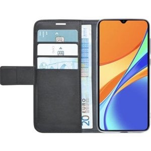 AZURI WALLETCASE MAGNETIC CLOSURE & 3 CARDSLOTS BLACK XIAOMI REDMI 9C