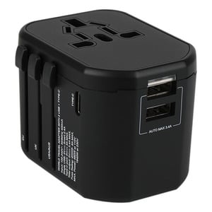 BACK2BUZZ WORLDWIDE TRAVEL ADAPTER + USB-C 3.0 + 2X USB - 3400 MAH