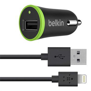 BELKIN TABLET CAR CHARGER + USB LIGHTNING CABLE