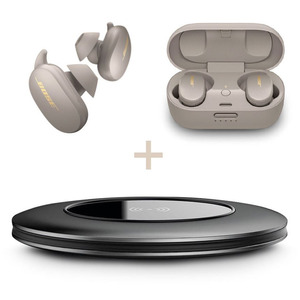 BOSE QC EARBUDS SANDSTONE + IQ CHARGER