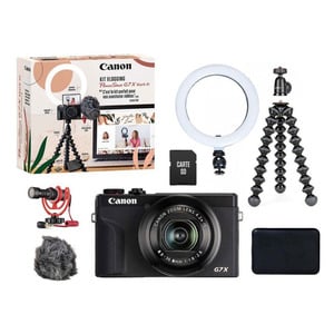 CANON VLOGGING G7X MARK III+LED+MICROPHONE+TRIPOD