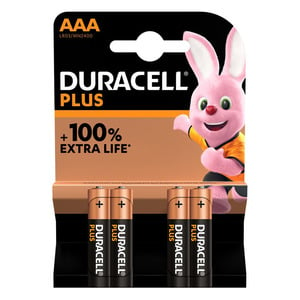 Piles DURACELL PLUS 100% AAA LR03 X4