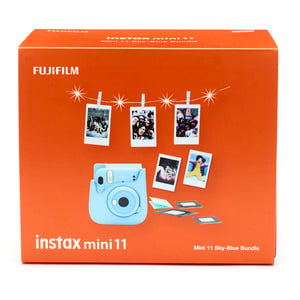 FUJIFILM INSTAX MINI 11 BLUE + CASE + FILMS X10 + STICKERS + LED LIGHTS