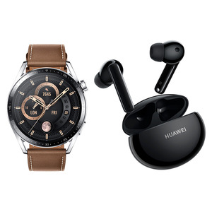 HUAWEI GT3 46MM BROWN LEATHER + FREEDBUDS 4i