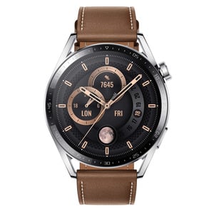 HUAWEI  GT3 46MM STAINLESS STEEL/BROWN LEATHER STRAP