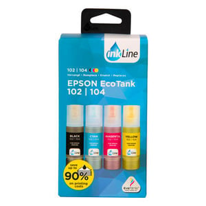 INKLINE EPSON ECOTANK 102/104 X4 - Cartridge / Inktpatroon