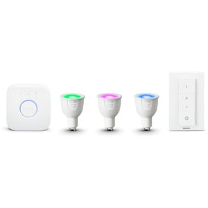 PHILIPS HUE HUE WHITE AND COLOR AMBIANCE STARTER KIT GU10 + PONT + TELECOMMANDE