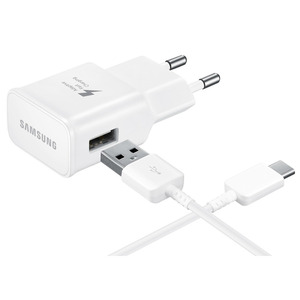 SAMSUNG WALLCHARGER FASTCHARGE + USB C WHITE