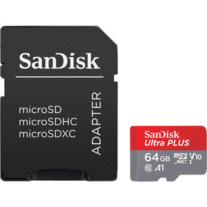 Carte SD, micro-SD ou autre carte mmoire SANDISK MICROSDXC ULTRA+ 64GB V3