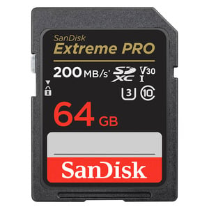 Carte SD, micro-SD ou autre carte mmoire SANDISK SD EXTREME PRO 64GB V30