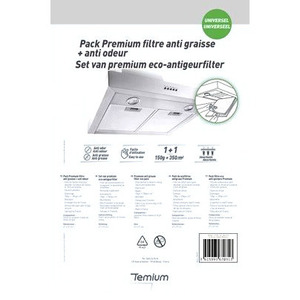 TEMIUM ANTI VET & ANTI GEUR KOOLSTOFFILTER 47X57CM PREMIUM - UNIVERSEEL EN SNIJDBAAR