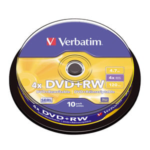 VERBATIM DVD+RW 4,7GB X10 4X - CD-R / DVD-R/RW - BD-R/RE discs