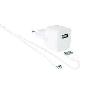 WEFIX CHARGEUR USB-A.4A WIT + CABLE LIGNTNING