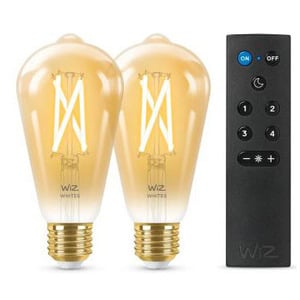 WIZ 2 PACK+REMOTE E27 60W GLD