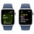 APPLE Watch SE GPS + Cellular 40mm Botier en aluminium argent , Bracelet Sport denim - M/L