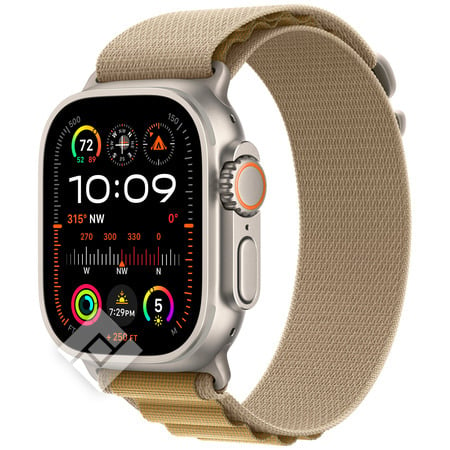 APPLE Watch Ultra 2 GPS + Cellular 49mm Botier en titane naturel , Boucle Alpine Sahara - Large