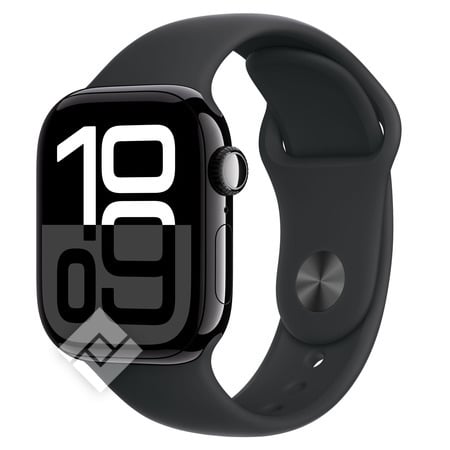 APPLE Watch Series 10 GPS + Cellular 42mm Botier en aluminium noir de jais , Bracelet Sport noir - M/L