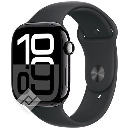 APPLE Watch Series 10 GPS 46mm Botier en aluminium noir de jais , Bracelet Sport noir - M/L