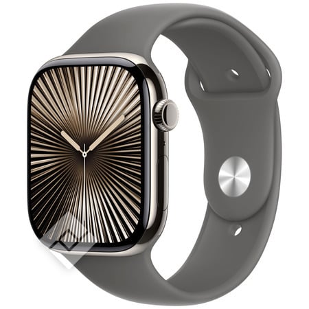 APPLE Watch Series 10 GPS + Cellular 46mm Botier en titane naturel , Bracelet Sport gris minral - M/L