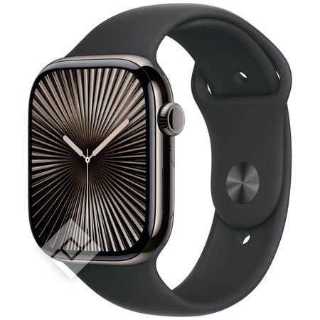 APPLE Watch Series 10 GPS + Cellular 46mm Botier en titane ardoise , Bracelet Sport noir - M/L