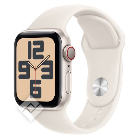 APPLE Watch SE GPS + Cellular 40mm Starlight Aluminium Case , Bracelet Sport lumire stellaire - M/L