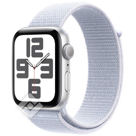 APPLE Watch SE GPS 44mm Botier en aluminium argent , Boucle Sport nue bleue