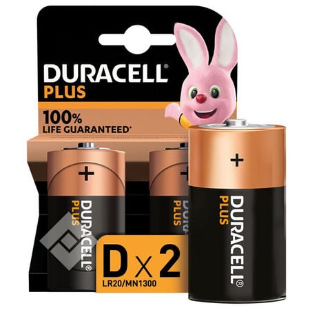 DURACELL PLUS 100% D LR20 X2