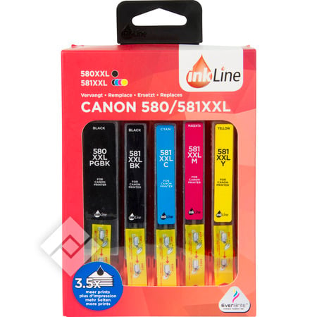 INKLINE CANON 580XXL/581XL 5 PACK