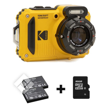 KODAK PIXPRO WPZ2 YELLOW PACK BATTERY + SD CARD 