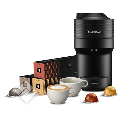 MAGIMIX Nespresso Vertuo Pop + 30 capsules + 2 tasses cappuccino