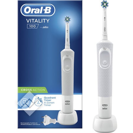 ORAL-B VITALITY 100 CROSSACTION  WHITE STARTERPACK BOX