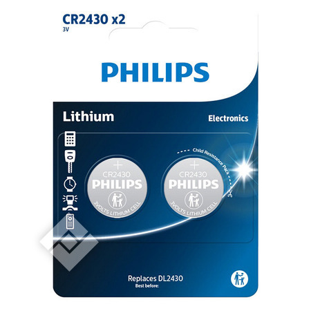 PHILIPS LITHIUM CR2430 X2