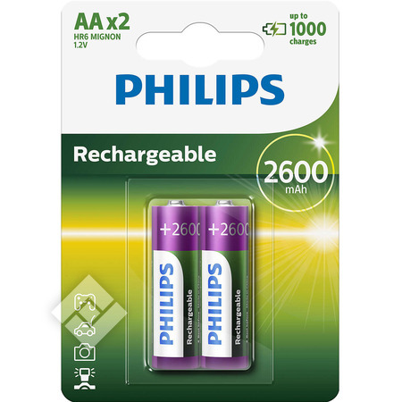 PHILIPS 2600 MAH AA LR06 X2