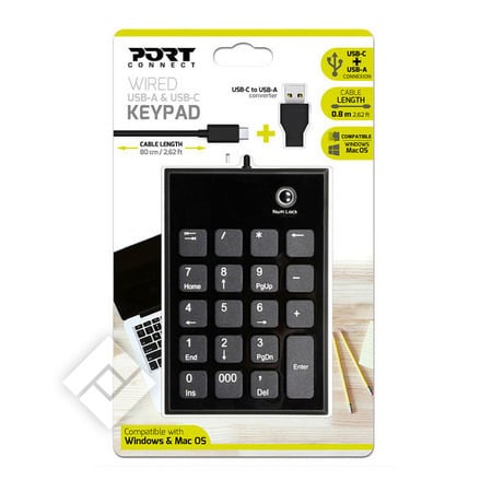 PORT DESIGNS KEYPAD USB-C & USB-A