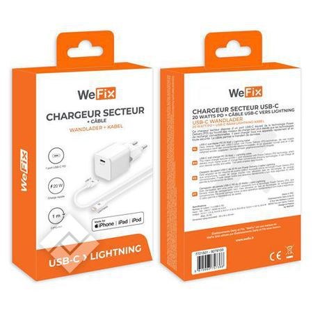 WEFIX CHARGER USB-C MET LIGHTNING KABEL