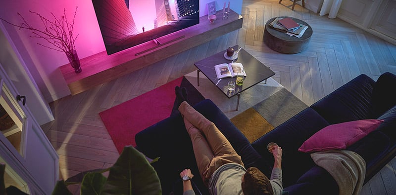 Een Philips Ambilight-tv die is gemaakt om te fascineren