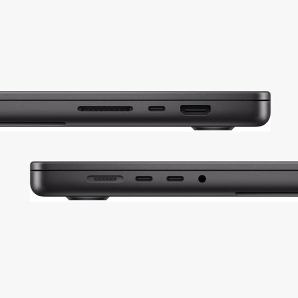 Les ports disponibles sont montrs sur le ct du MacBook Pro